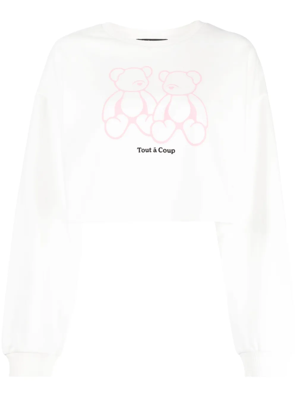 tout a coup logo-print cropped sweatshirt - White