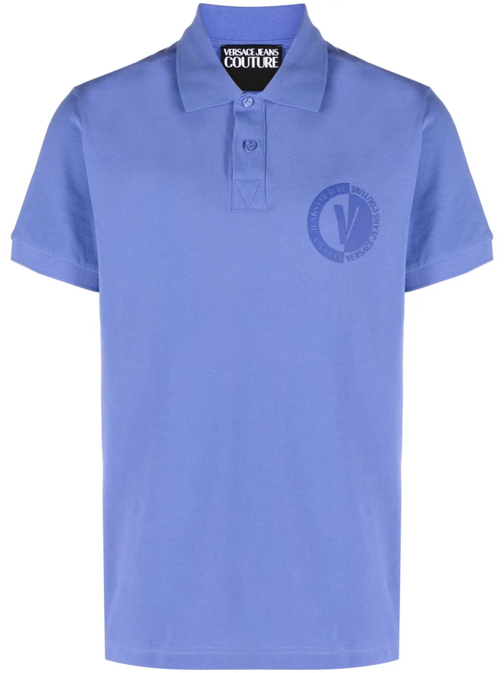 Versace Jeans Couture logo-badge polo-shirt - Purple
