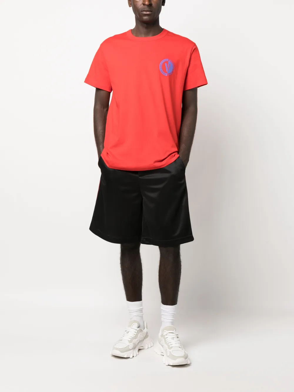 Cheap Versace Jeans Couture debossed-logo shorts Men