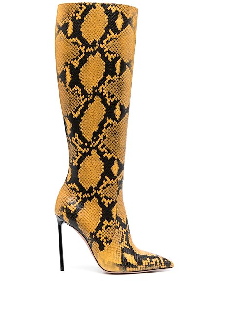 Bally snakeskin-print high-heeled boots
