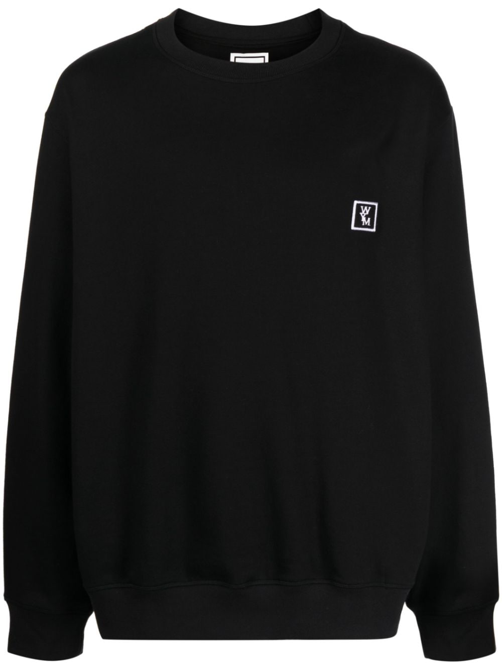 Shop Wooyoungmi Logo-patch Long-sleeve Sweatshirt In Black