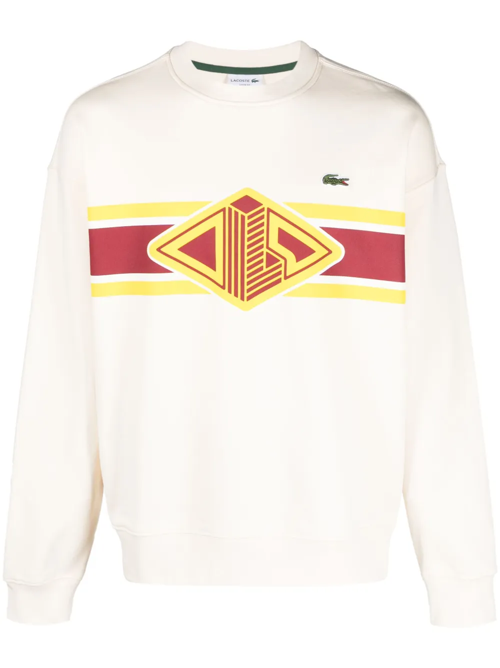 Lacoste Logo-patch Cotton Sweatshirt In Cammello