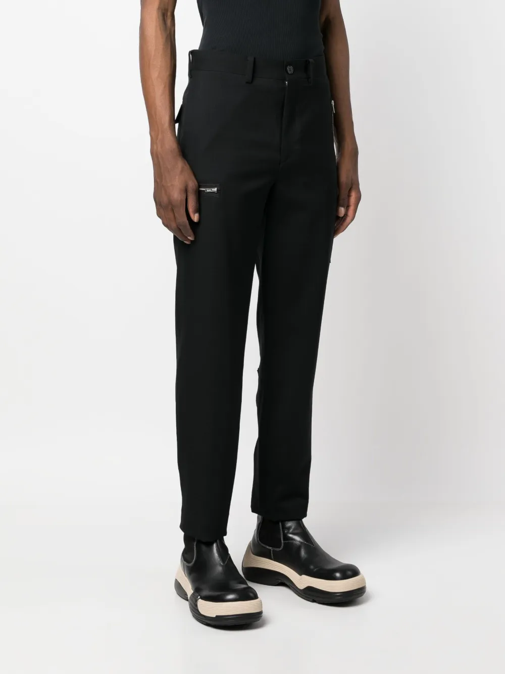 Undercover Zipdetail Tapered Trousers In Black ModeSens