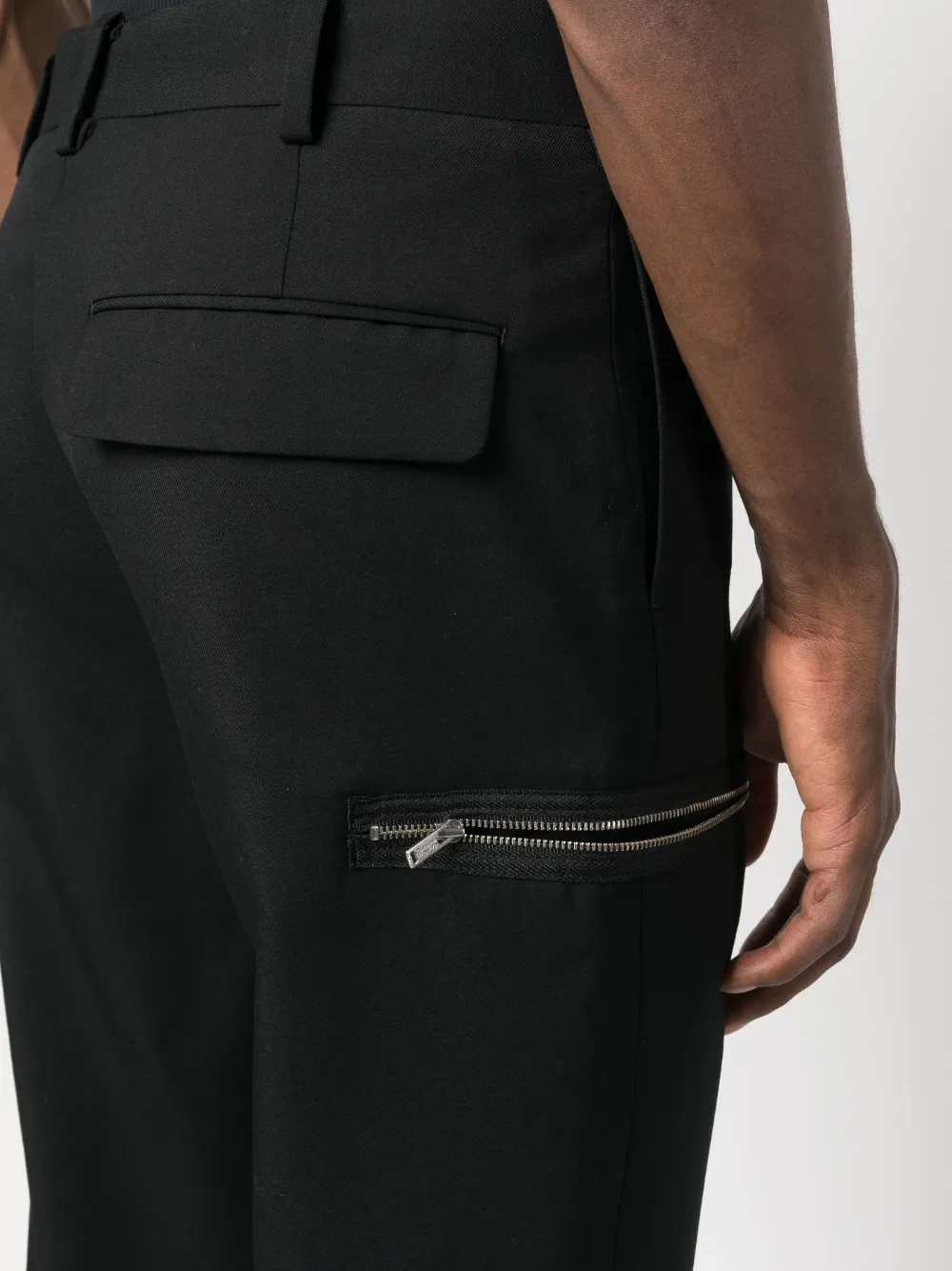 Undercover Zipdetail Tapered Trousers In Black ModeSens
