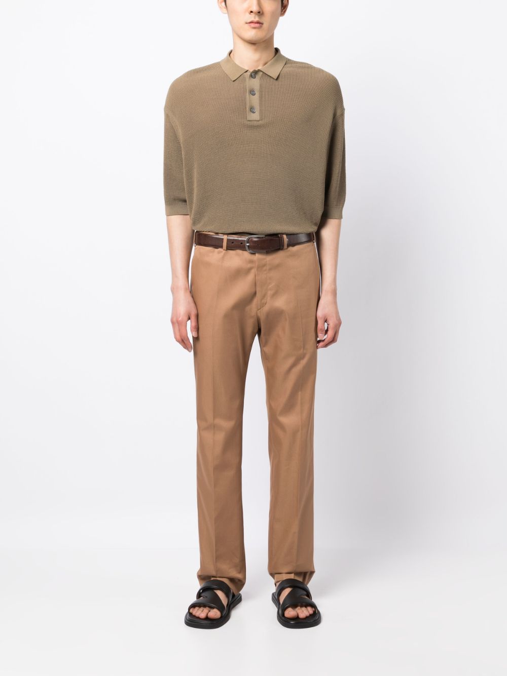 Shop Brioni Tigullio Regular-fit Trousers In Brown