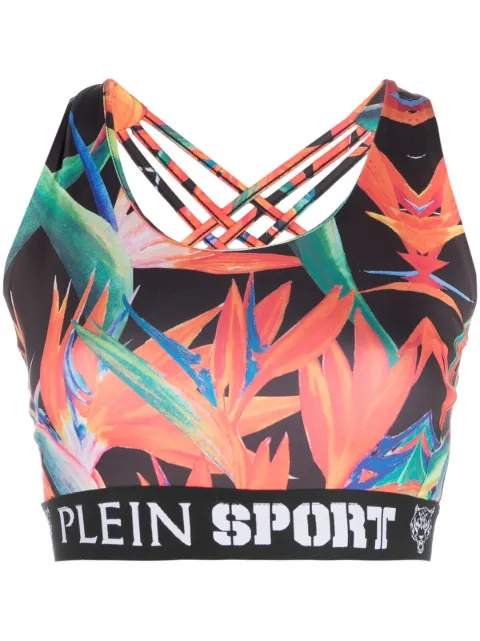 Plein Sport brasier estilo jogging con estampado botánico