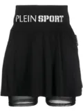 Plein Sport Baroque-Tiger cotton tennis skirt - Black
