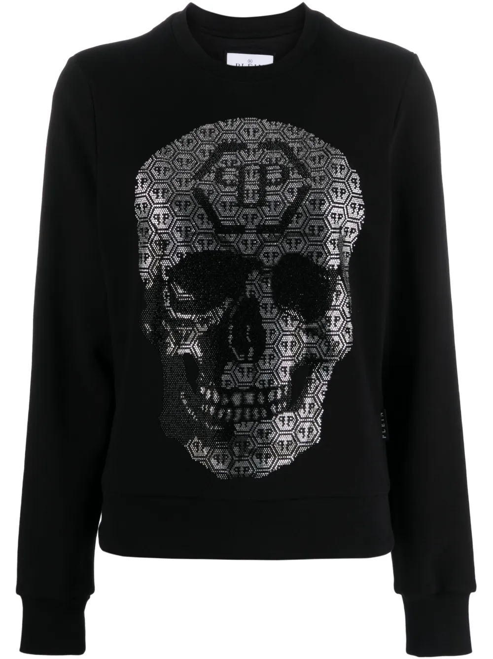 PHILIPP PLEIN Sweatshirt mit Strass-Logo - Schwarz