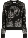 Philipp Plein skull-bandana cotton-blend sweatshirt - Black