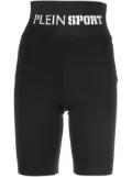 Plein Sport logo-waistband stretch shorts - Black