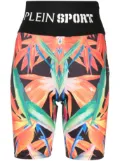 Plein Sport graphic-print cyclist shorts - Black
