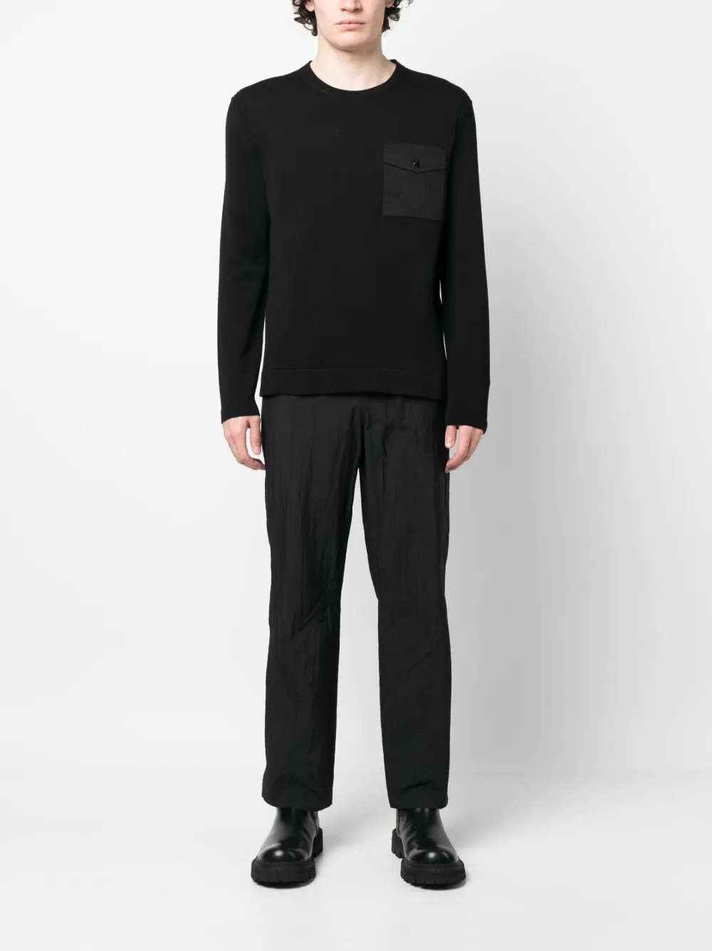 Moncler flappocket Crewneck Jumper Farfetch