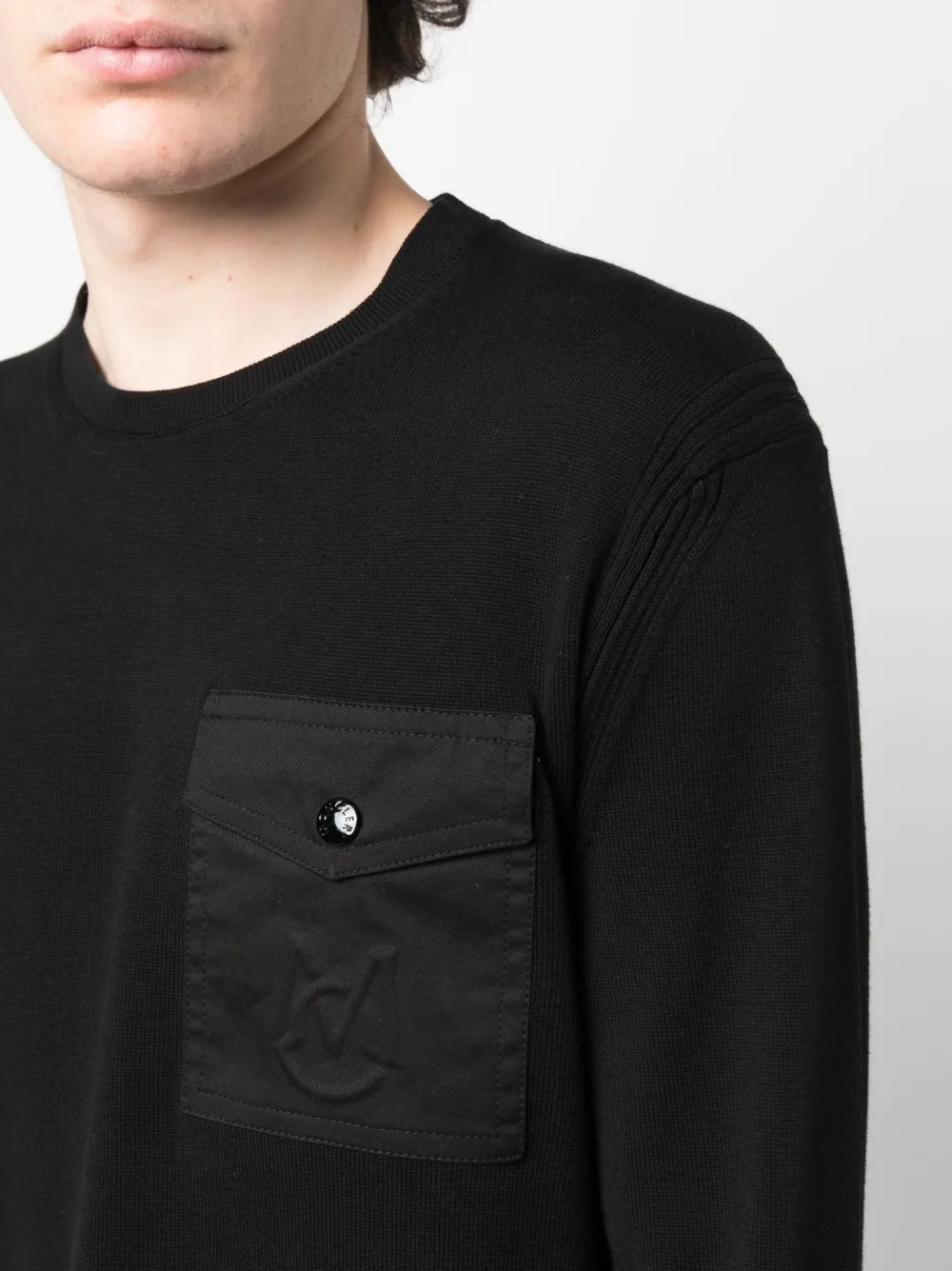 Moncler flappocket Crewneck Jumper Farfetch