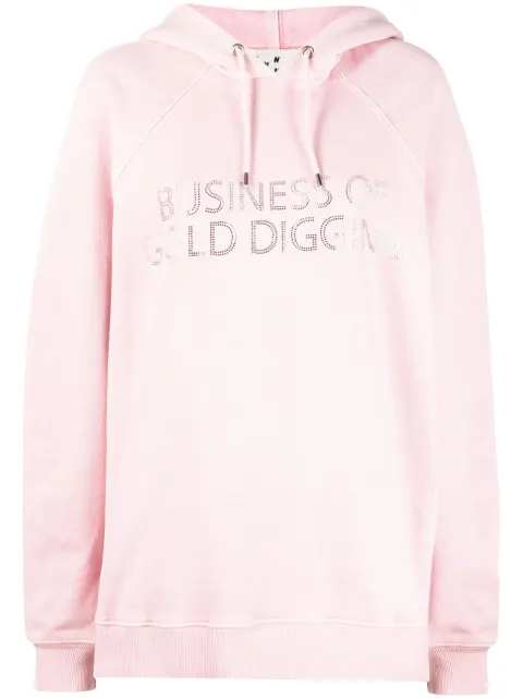 AVAVAV crystal-embellished slogan hoodie