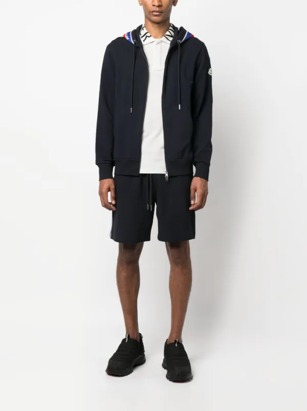 Moncler logo-stripe Track Shorts | Blue | FARFETCH