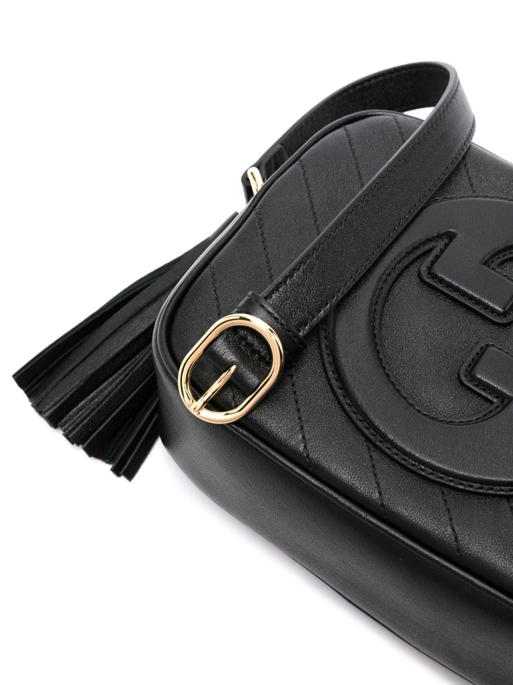 Shop Gucci Small Blondie Leather Crossbody Bag In Black