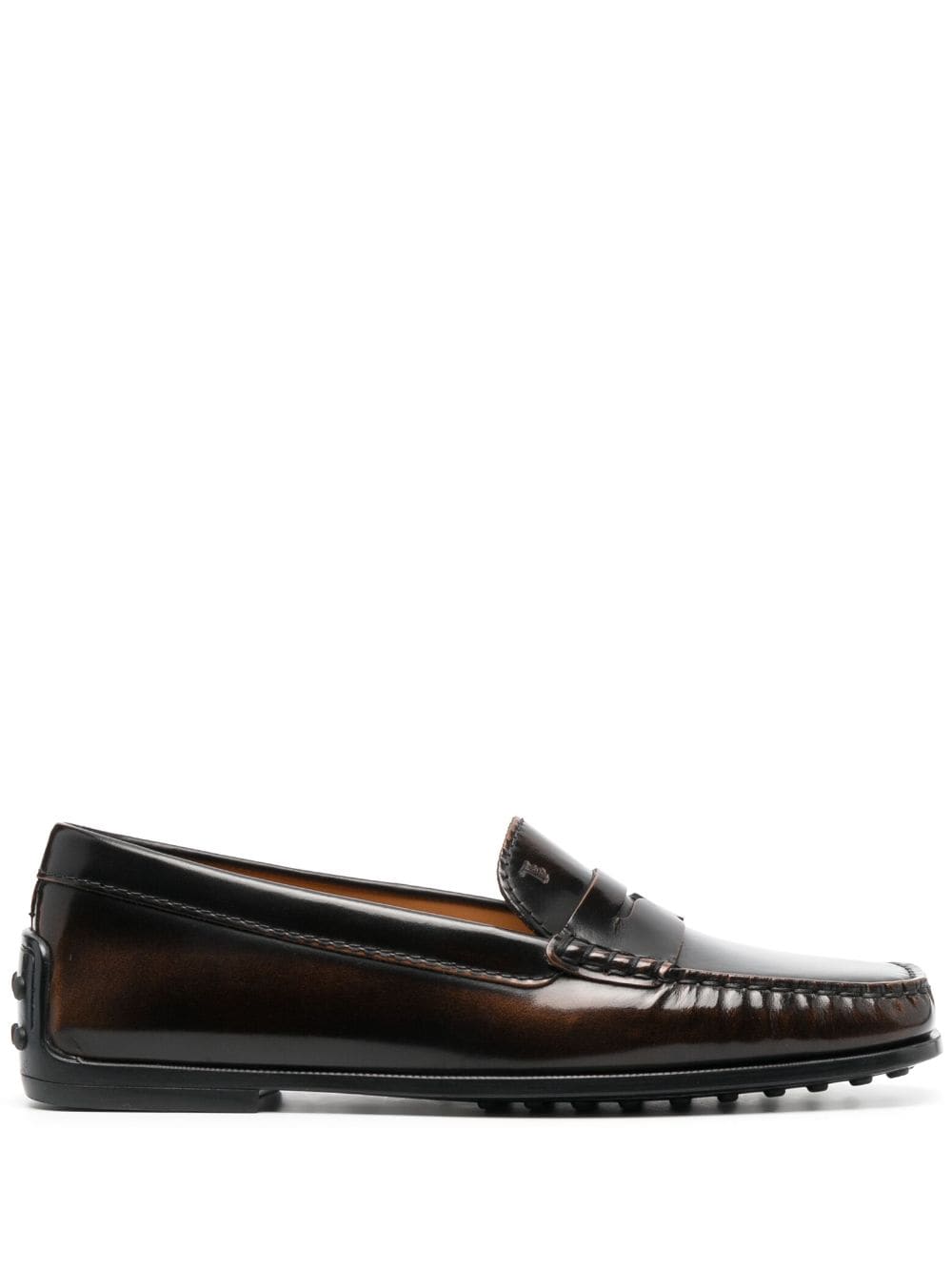 Shop Tod's City Gommino Loafers In Braun