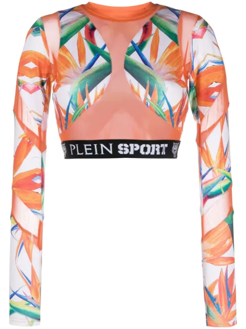 Plein Sport top corto con estampado floral