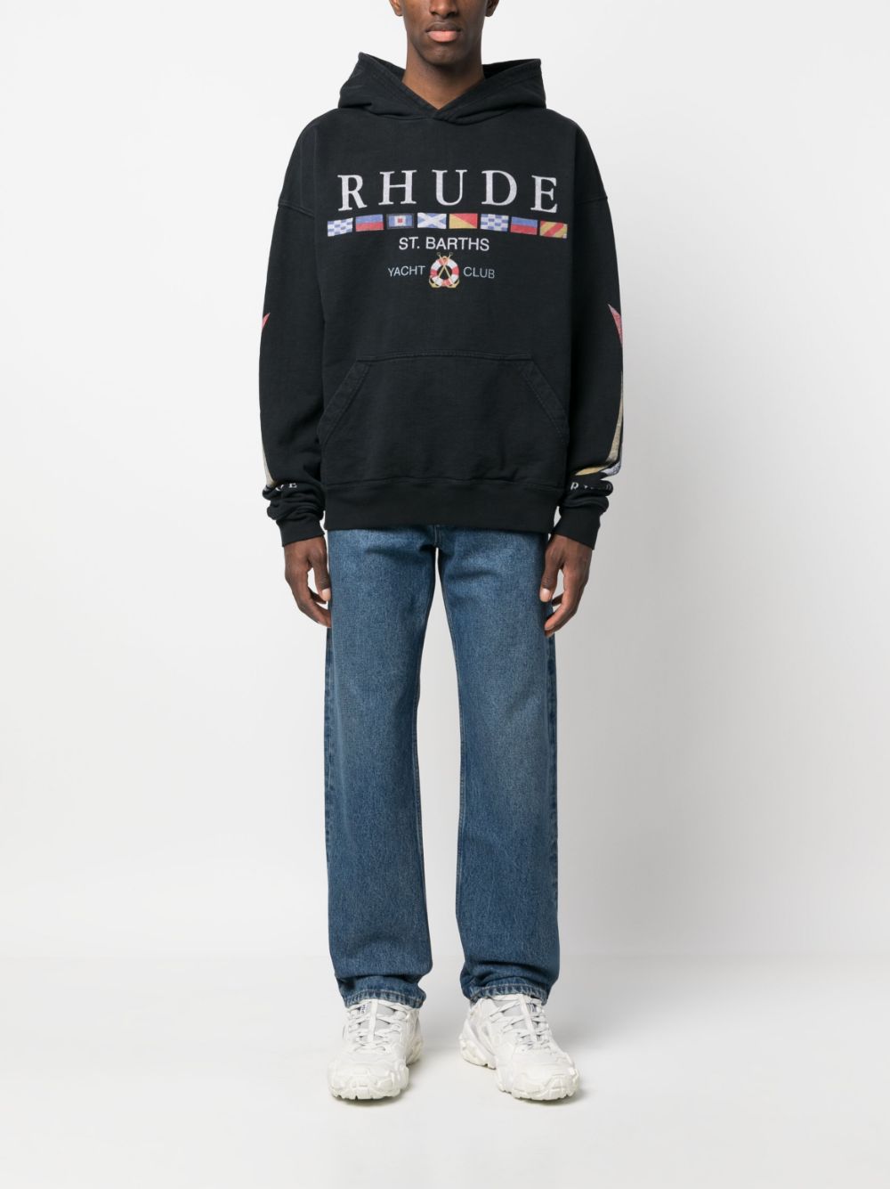 RHUDE Graphic logo-print Hoodie - Farfetch