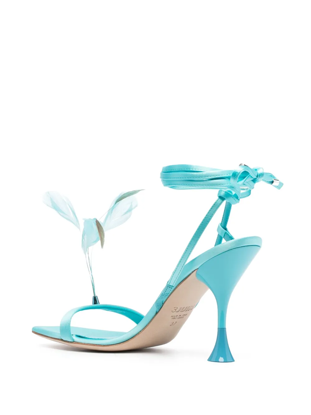  3juin Kimi Feather-detail Sandals - Blue 