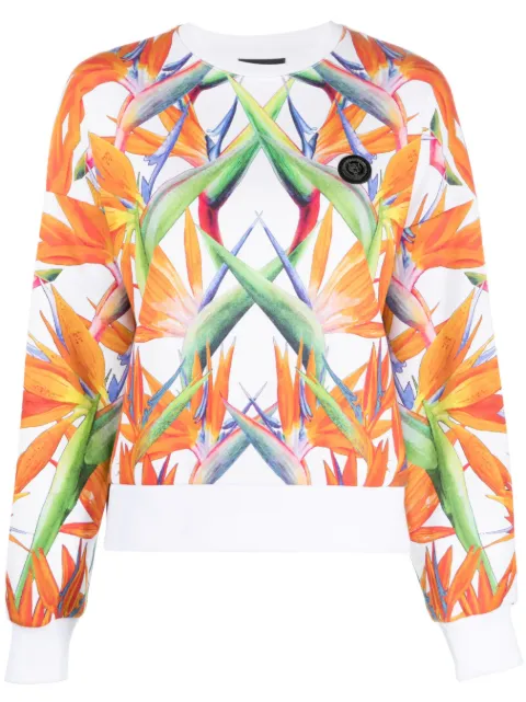Plein Sport Cropped-Hemd mit Blumen-Print