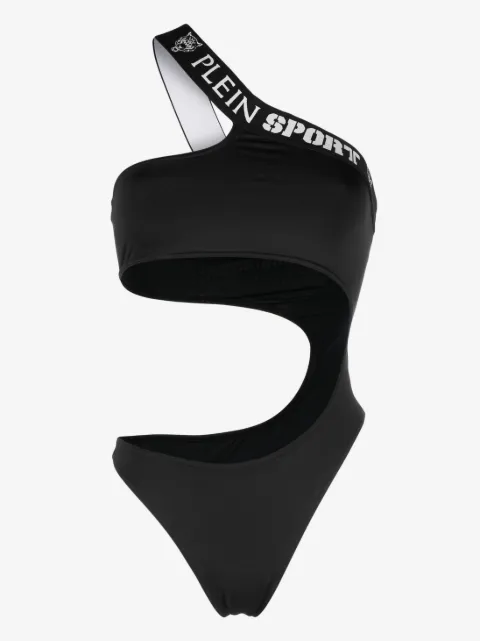 Plein Sport 로고 테이프 원숄더 원피스 수영복