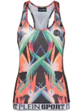 Plein Sport floral-print racerback tank top - Black