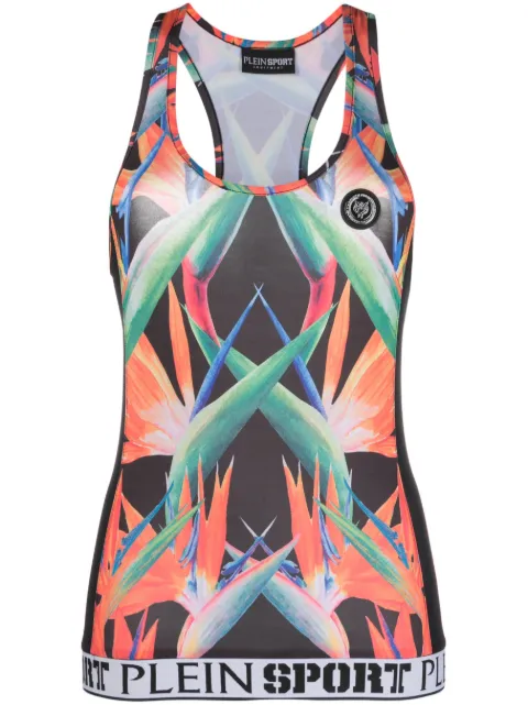 Plein Sport floral-print racerback tank top