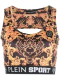 Plein Sport Baroque-print cotton tank top - Black