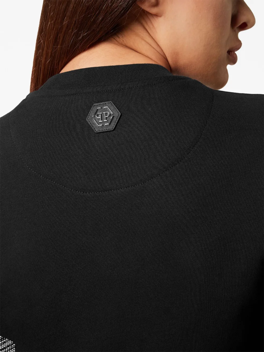 Philipp Plein Skull&bones Cotton Sweatshirt In Black