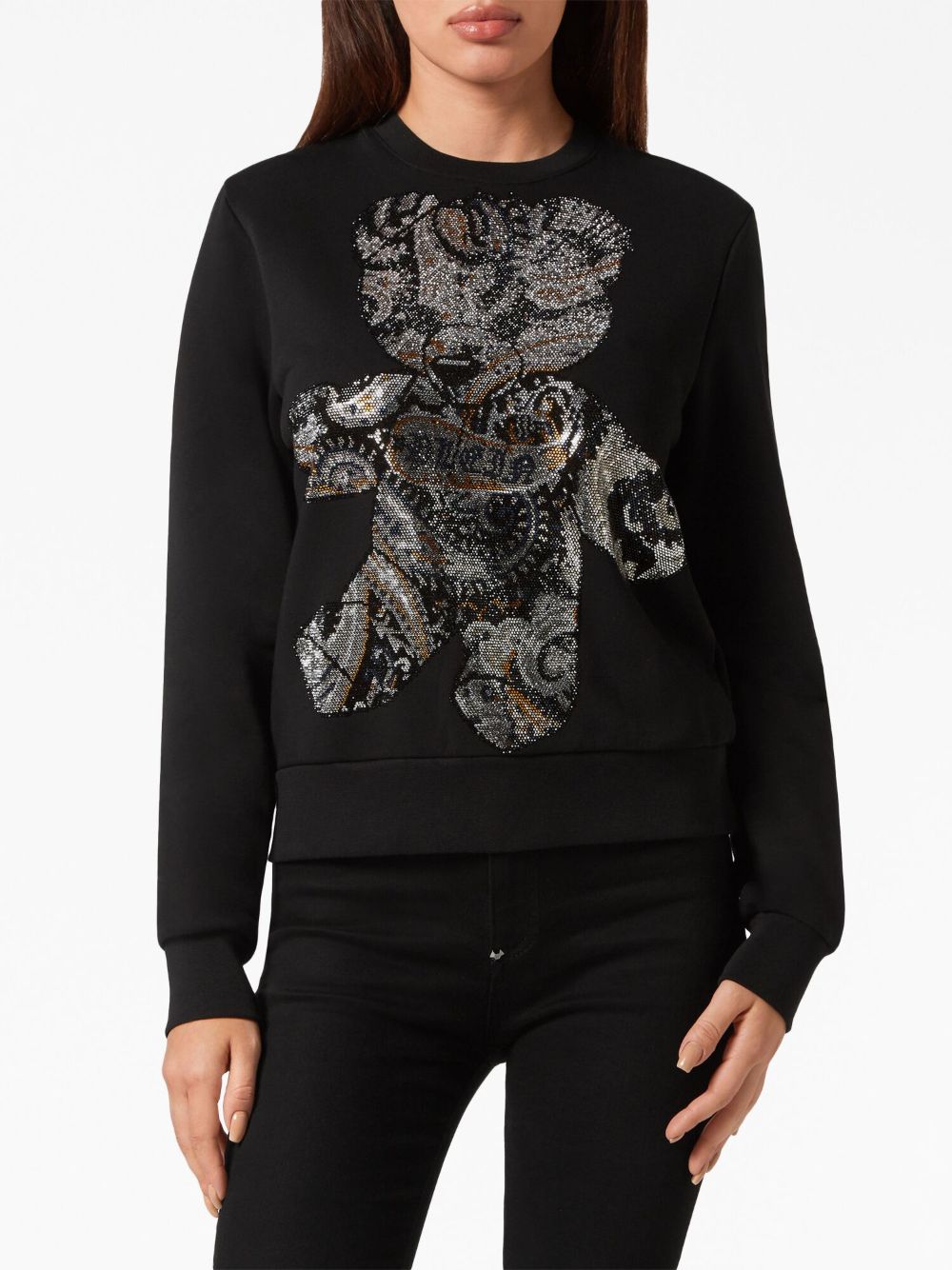 Philipp Plein rhinestone-embellished cotton sweatshirt Women