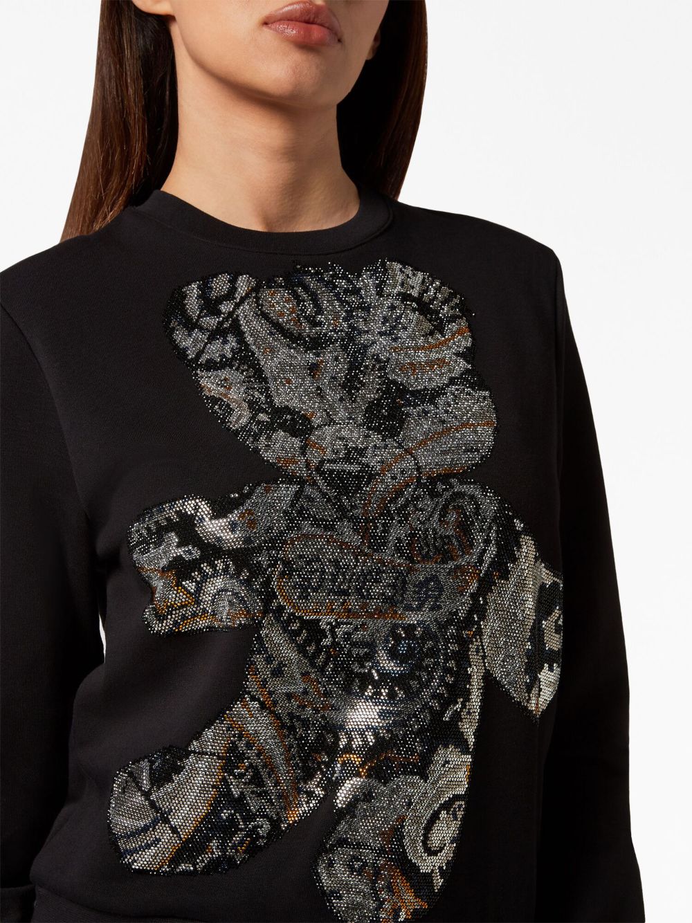 Philipp Plein rhinestone-embellished cotton sweatshirt Women