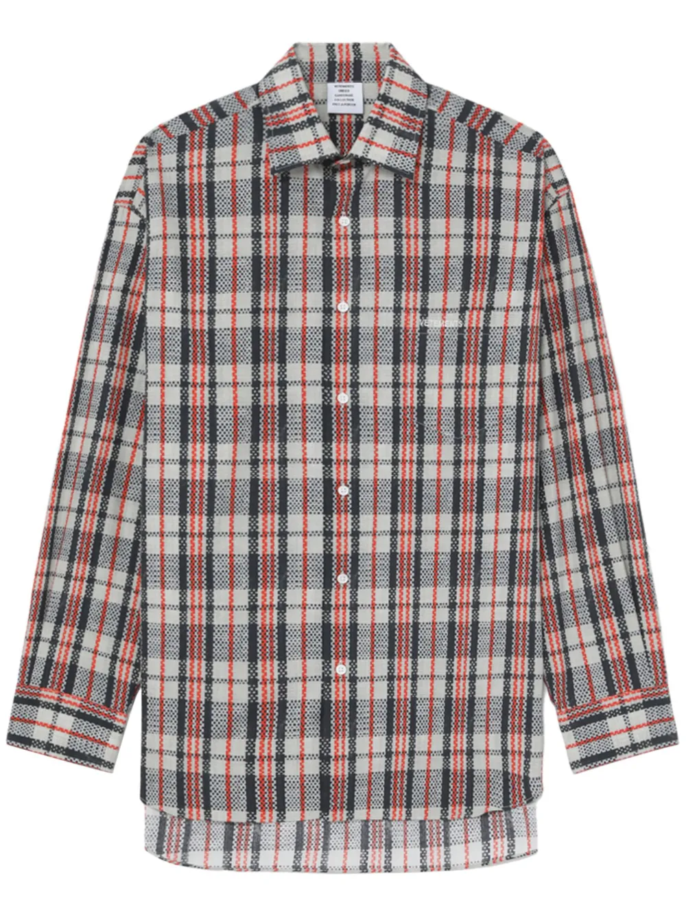 VETEMENTS Geruit overhemd Zwart