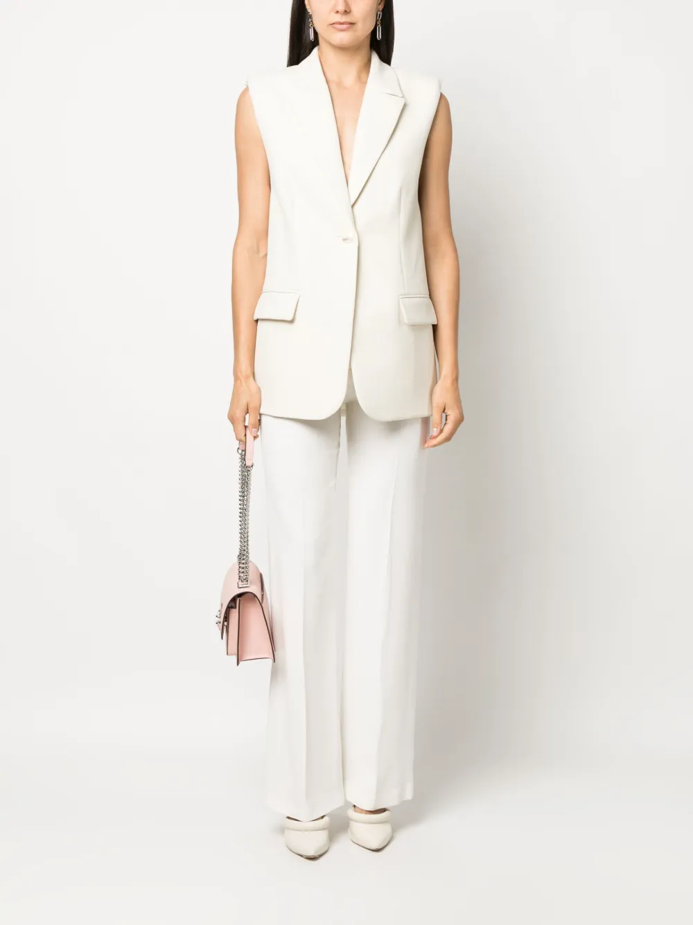 Essentiel Antwerp Gilet met puntige revers - Beige