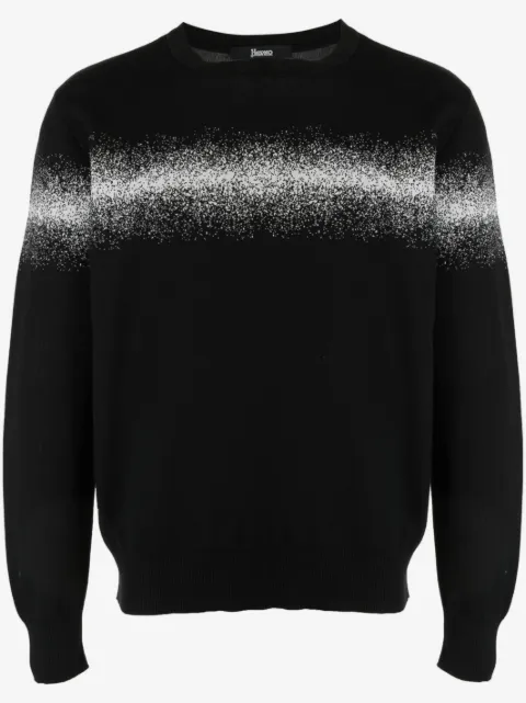 Herno spray-paint effect knit sweatshirt