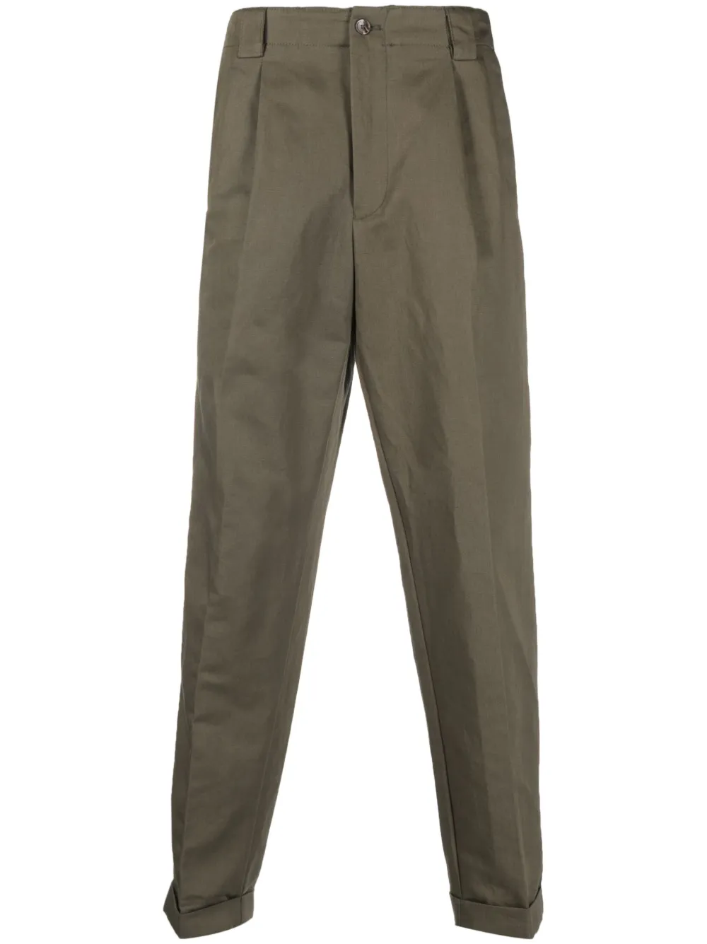 D4.0 tapered-leg linen-blend trousers