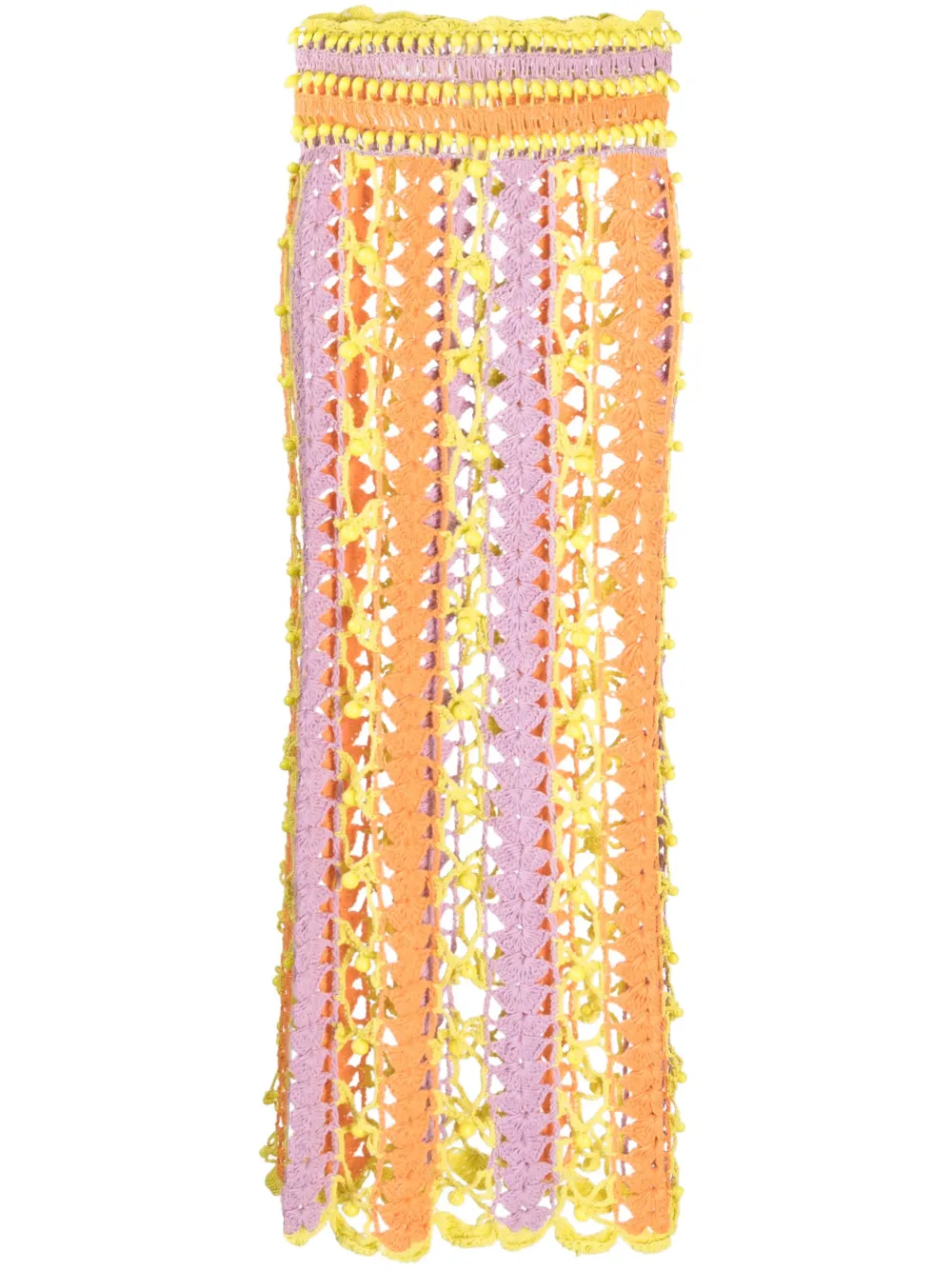 Celia B Argento open-knit maxi skirt