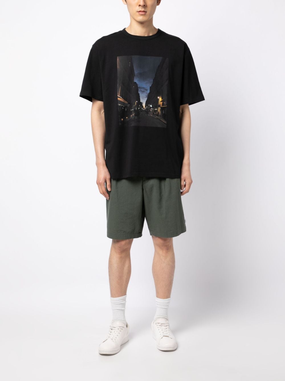 Shop Agnès B. Photograph-print Cotton T-shirt In Black