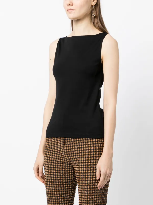 Agnès b. Leopard boat-neck Tank Top | Black | FARFETCH