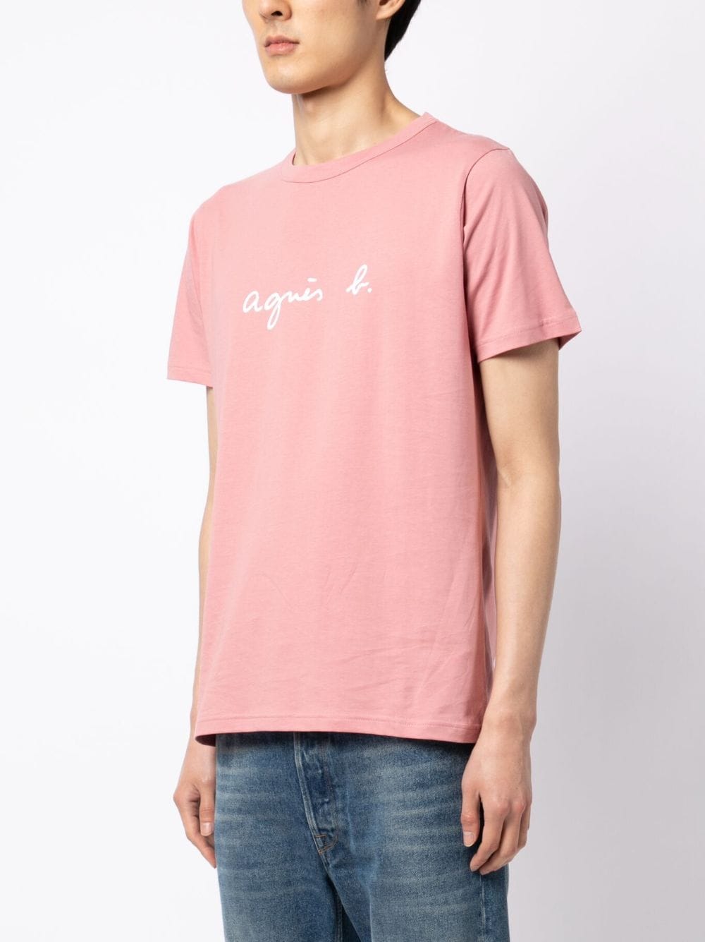 Shop Agnès B. Logo-print Cotton T-shirt In Pink
