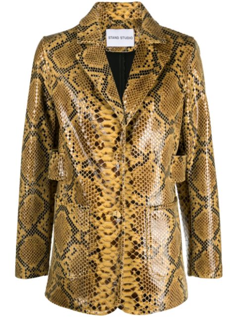 STAND STUDIO snakeskin-print single-breasted blazer 