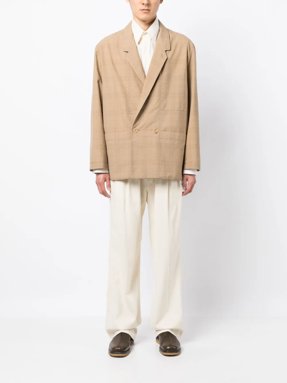 Lemaire Geruite blazer - Bruin