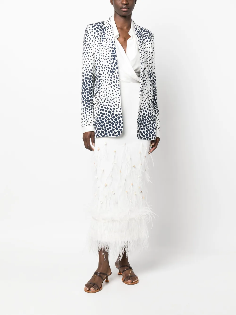 DVF Diane von Furstenberg Blazer met print - Wit