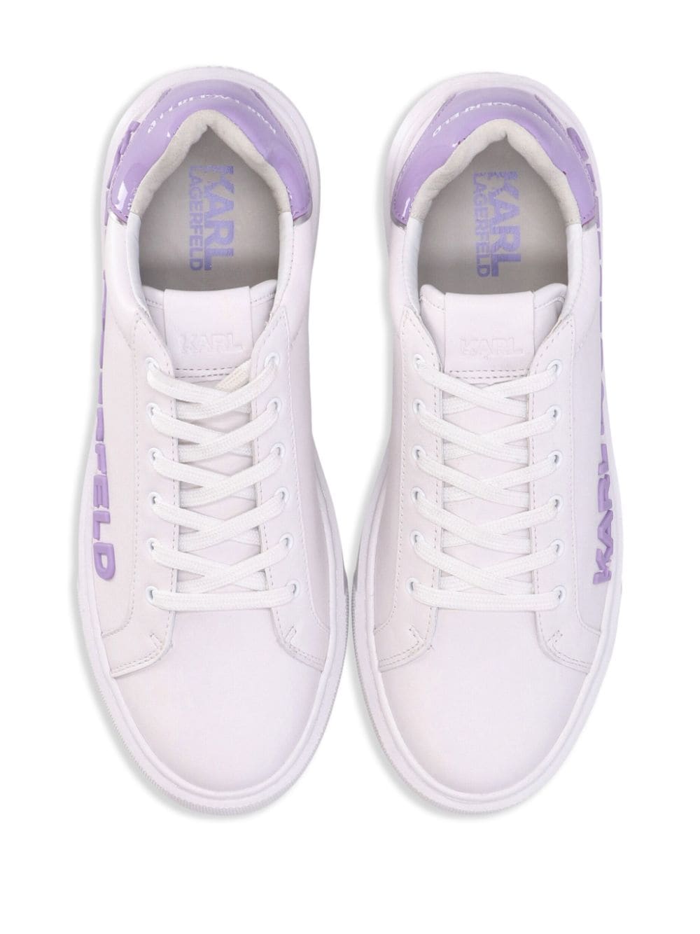 Shop Karl Lagerfeld Injekt Raised-logo Leather Sneakers In Violett