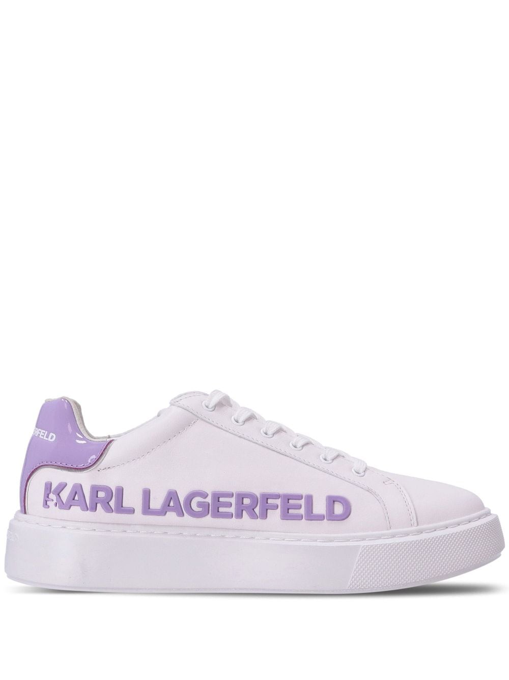 Karl Lagerfeld Injekt Raised-logo Leather Sneakers In Violett