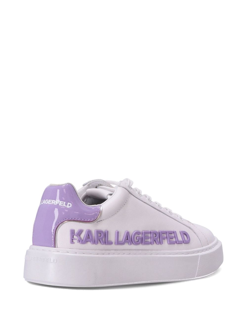 Shop Karl Lagerfeld Injekt Raised-logo Leather Sneakers In Violett