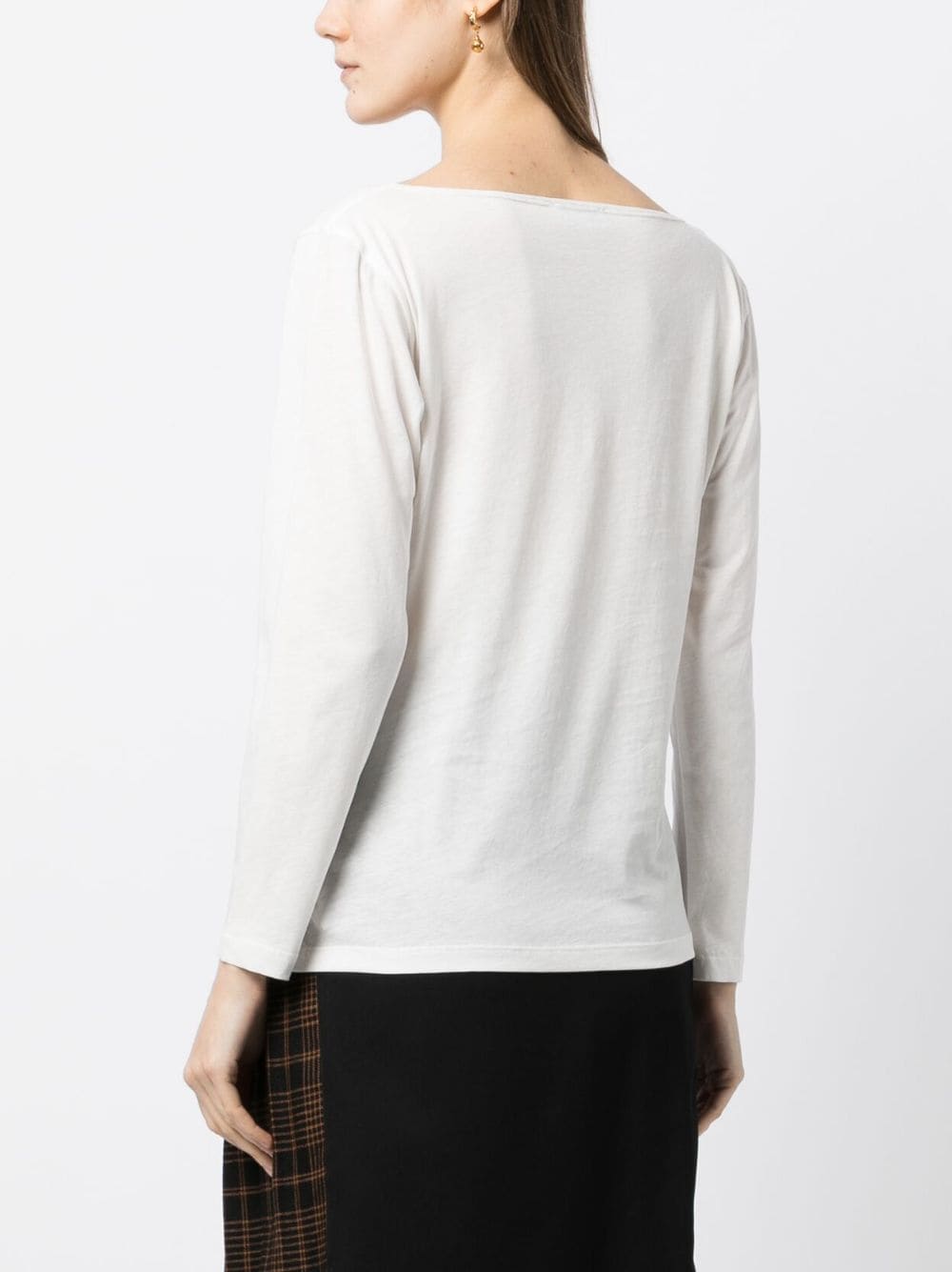 Shop Agnès B. New Bow Long-sleeve Top In White