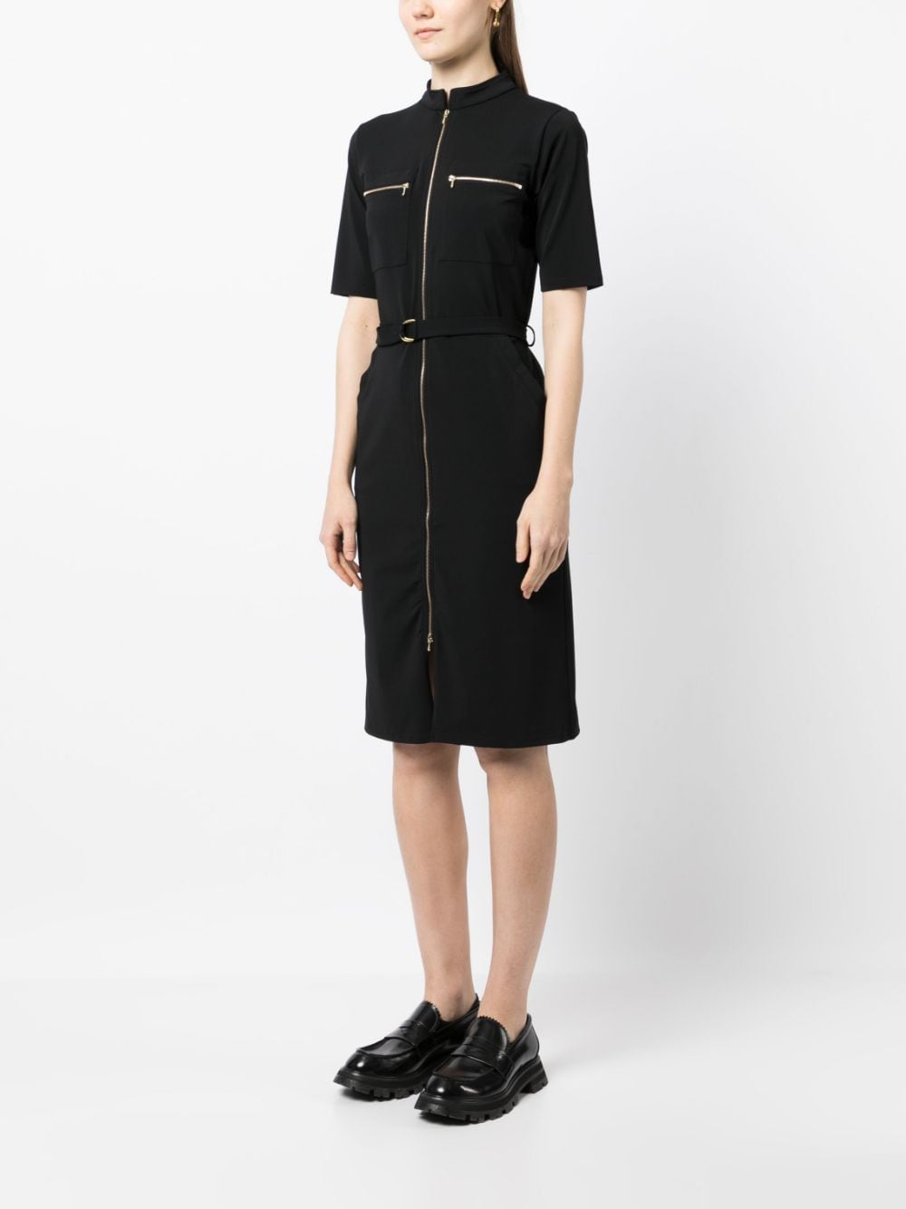 Shop Agnès B. Handy Zip-up Midi Dress In Black