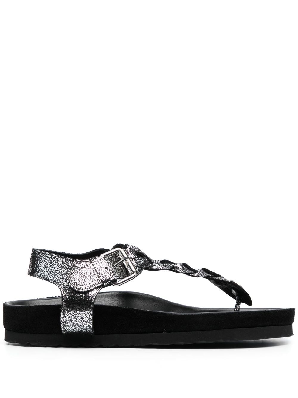 Isabel Marant Metallic-strap Leather Sandals In Silver