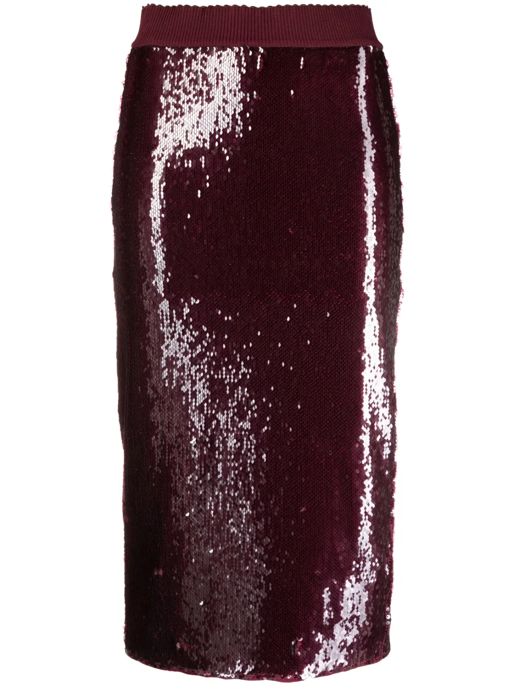 Burgundy sequin pencil on sale skirt